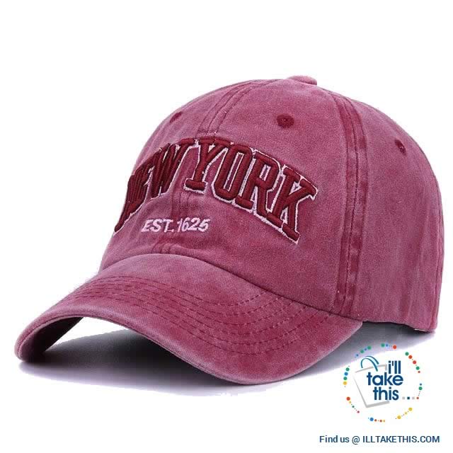 New York embroidery Sand washed 100% cotton baseball caps, Unisex design Caps - 6 Colors - I'LL TAKE THIS