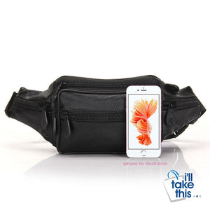 Bum Bag for Men & Women in Leather Oil Wax for Travel, Riding, Hip Bum Belt Pouch - I'LL TAKE THIS