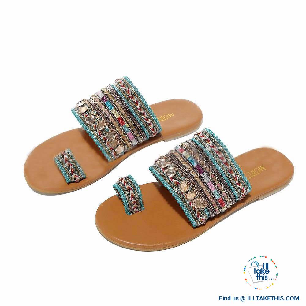 Handmade Women's Woven Bohemian Beach Sandals/Flip Flops - I'LL TAKE THIS
