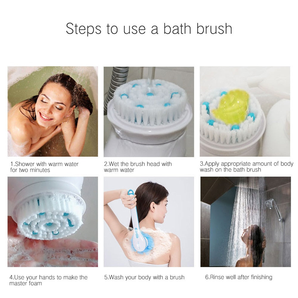 5 in 1 Cleaning Body Bath Scrubber, Massage Brushes - all you'll need for an in-home Spa experience