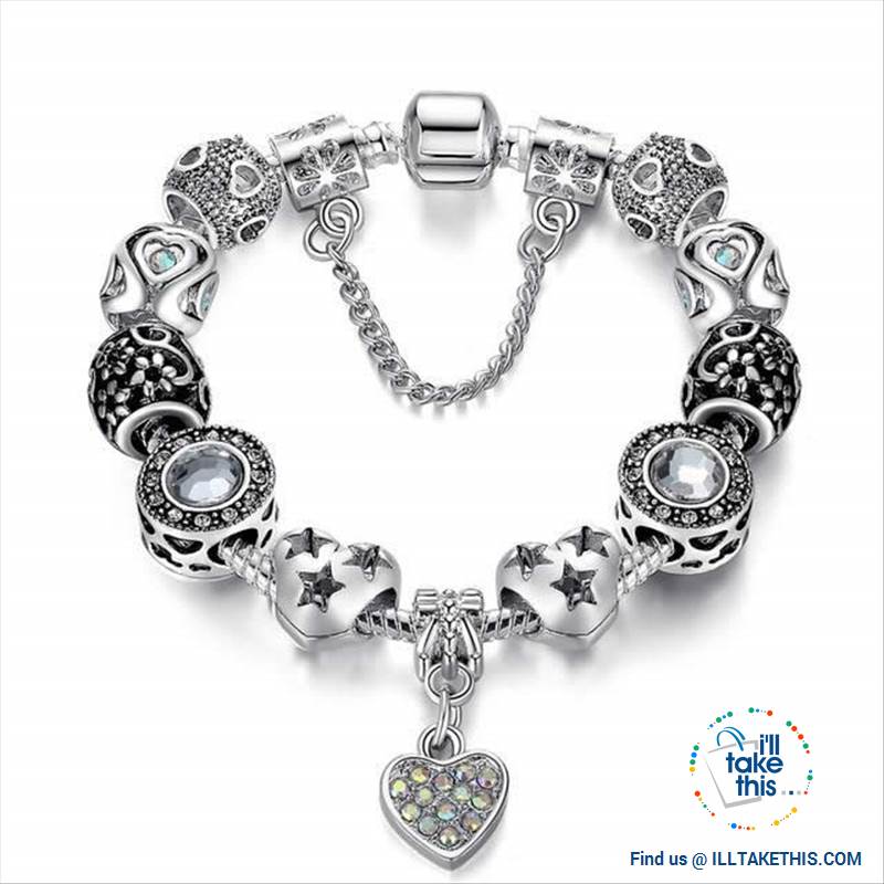 Tibetan Silver Plated Love Heart, Flowers or Mixed Charm Bracelets - I'LL TAKE THIS