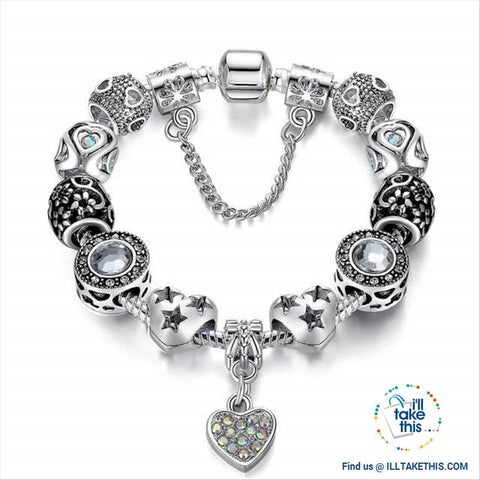 Image of Tibetan Silver Plated Love Heart, Flowers or Mixed Charm Bracelets - I'LL TAKE THIS