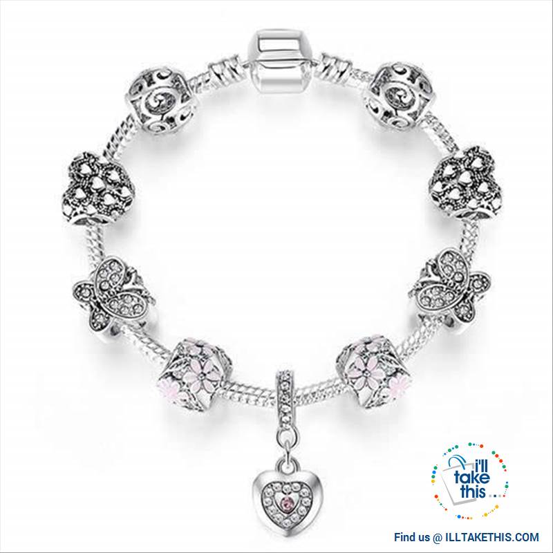 Tibetan Silver Plated Love Heart, Flowers or Mixed Charm Bracelets - I'LL TAKE THIS