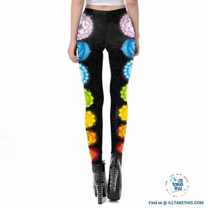 Mandala Leggings - Women Workout Pants Aztec Round Ombre Printed Leggings