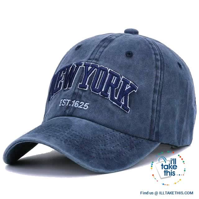 New York embroidery Sand washed 100% cotton baseball caps, Unisex design Caps - 6 Colors - I'LL TAKE THIS