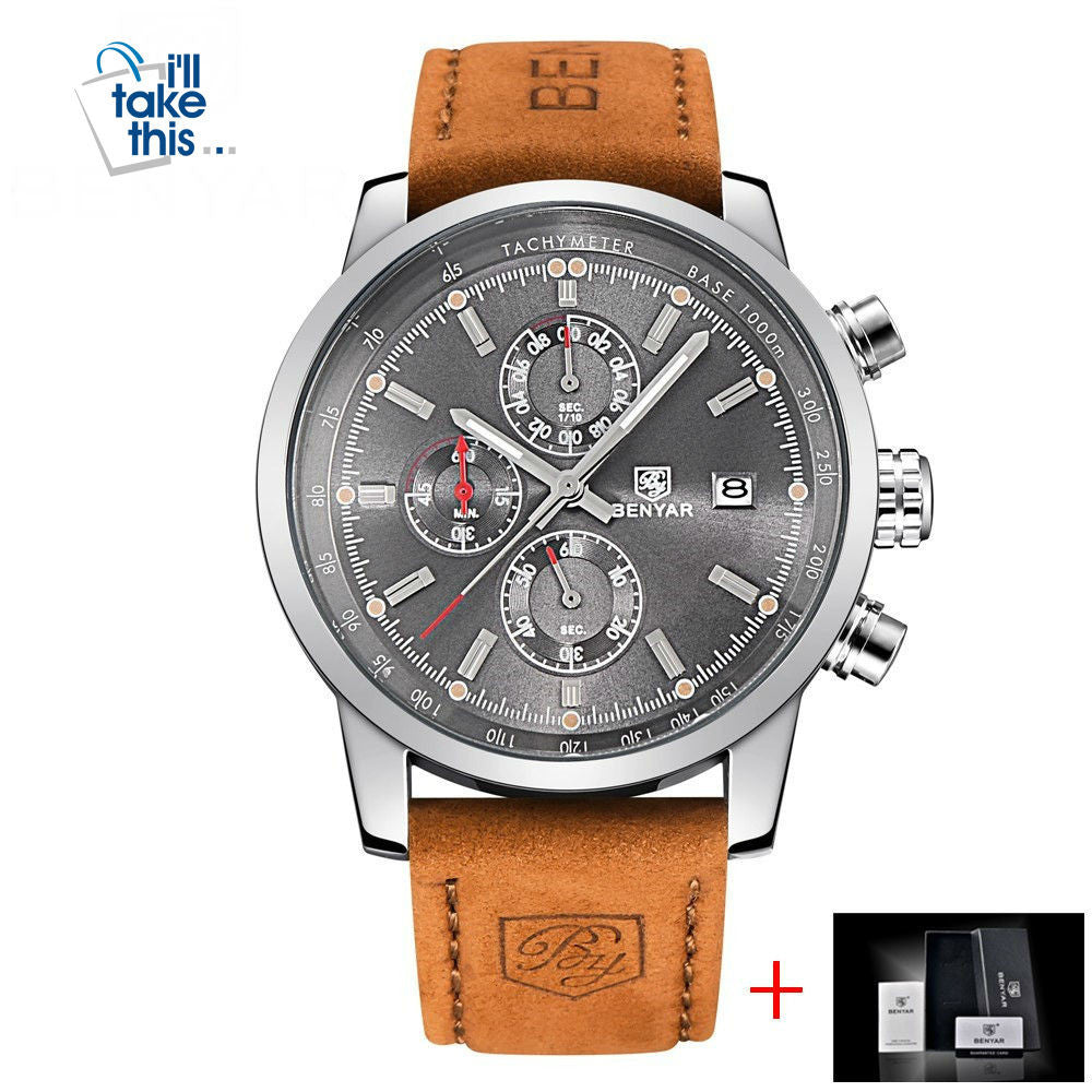 Mens Watches Luxury Sport Wristwatch Chronograph Quartz movement Watch ⌚ - I'LL TAKE THIS