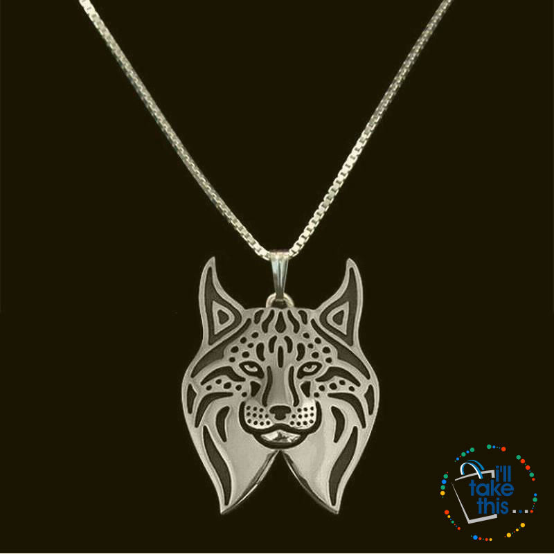 Lynx Cat Vintage Metal Pendant in Gold, Silver or Rose Gold + FREE Link chain - I'LL TAKE THIS
