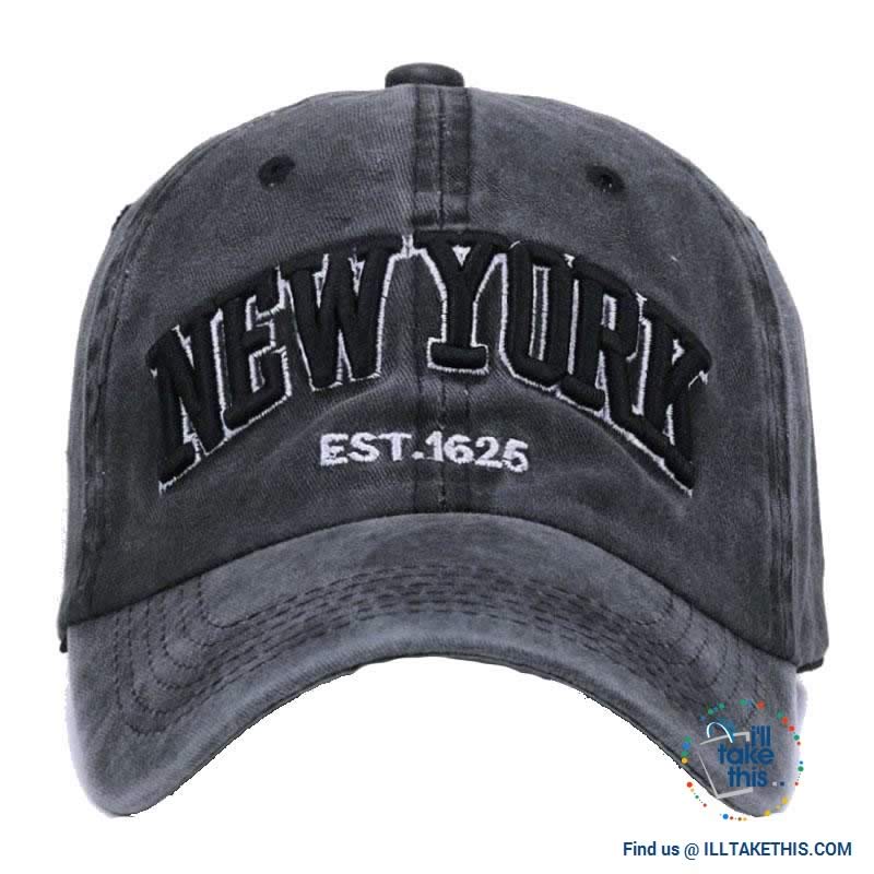 New York embroidery Sand washed 100% cotton baseball caps, Unisex design Caps - 6 Colors - I'LL TAKE THIS
