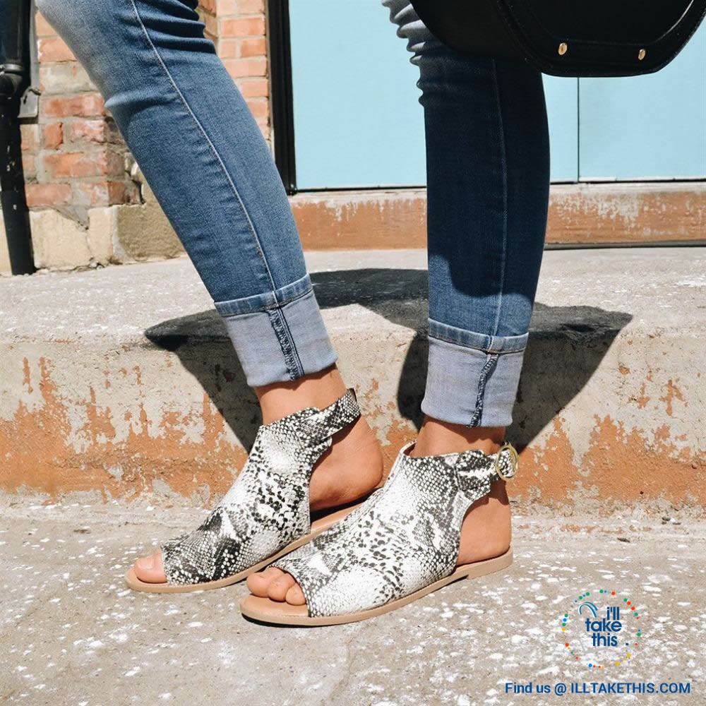 Gorgeous Flat Sole Sandal with Peep Toe , Vegan leather womens sandals, 4 Color Options! - I'LL TAKE THIS