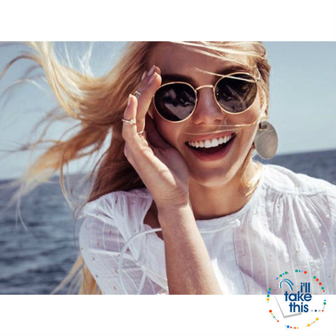 Image of Vintage Classic 3447 Round Metal Style Polarized Sunglasses Unisex Vintage Retro Sunglasses - I'LL TAKE THIS