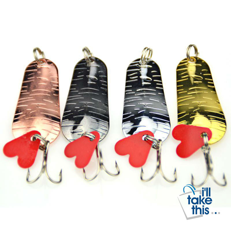 Fishing Lures - Wobblers Spinners Metal Spoon Bait Wobbler Artificial Tackle Kit - Set of 4 - I'LL TAKE THIS