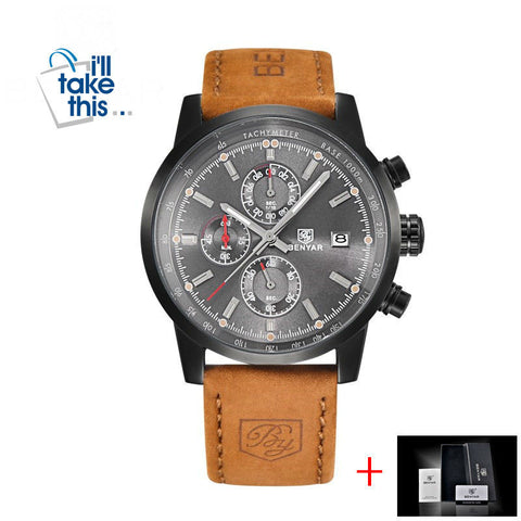 Image of Mens Watches Luxury Sport Wristwatch Chronograph Quartz movement Watch ⌚ - I'LL TAKE THIS