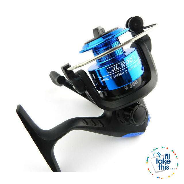 Starter Spinning Fishing Reel, 3 ball bearing, 120/150ft of Fishing line with 3 color options, 5.1:1 - I'LL TAKE THIS