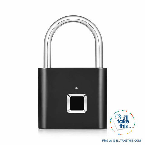 Image of Fingerprint Padlock  - 10 Memory Quick Unlock USB Charger - Silver or Black - I'LL TAKE THIS