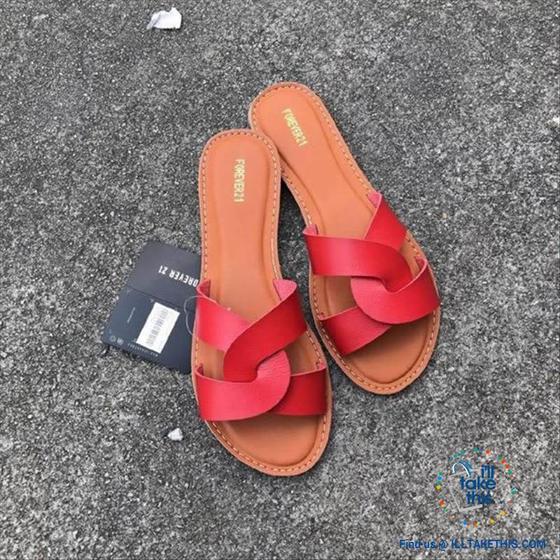 Cross Weave Women's Fashion Sandals, 8 Colors Option, ideal Flat healed Flip flops - I'LL TAKE THIS