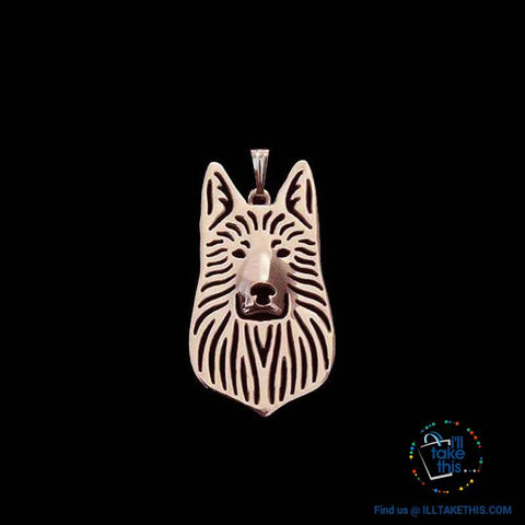 Image of German Shepherd Pendant in Gold, Silver or Rose Gold plating with BONUS Link chain - I'LL TAKE THIS