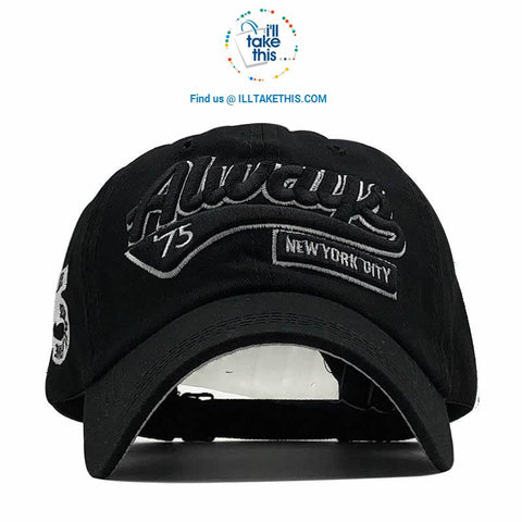 Image of New York City - Embroidery "Always 75" Men's Baseball Cap and Women's Strapback Baseball Caps - 8 Colors