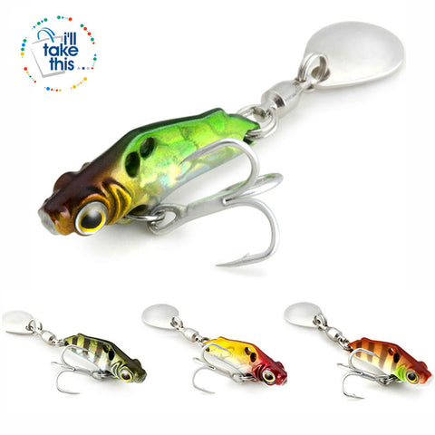 Image of Mini BASS Fishing Lure with its Highly attractive metal reflective colors + Sequins 💙 - I'LL TAKE THIS