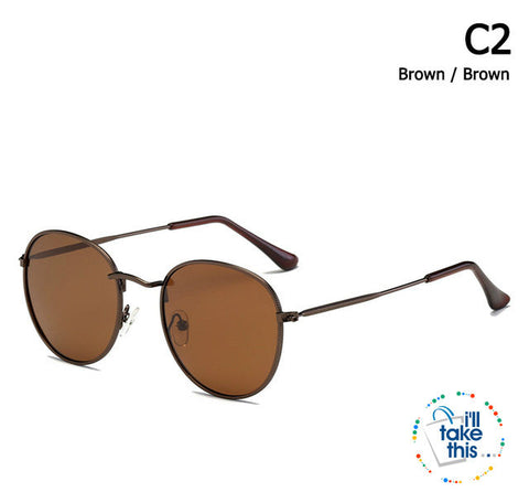 Image of Vintage Classic 3447 Round Metal Style Polarized Sunglasses Unisex Vintage Retro Sunglasses - I'LL TAKE THIS