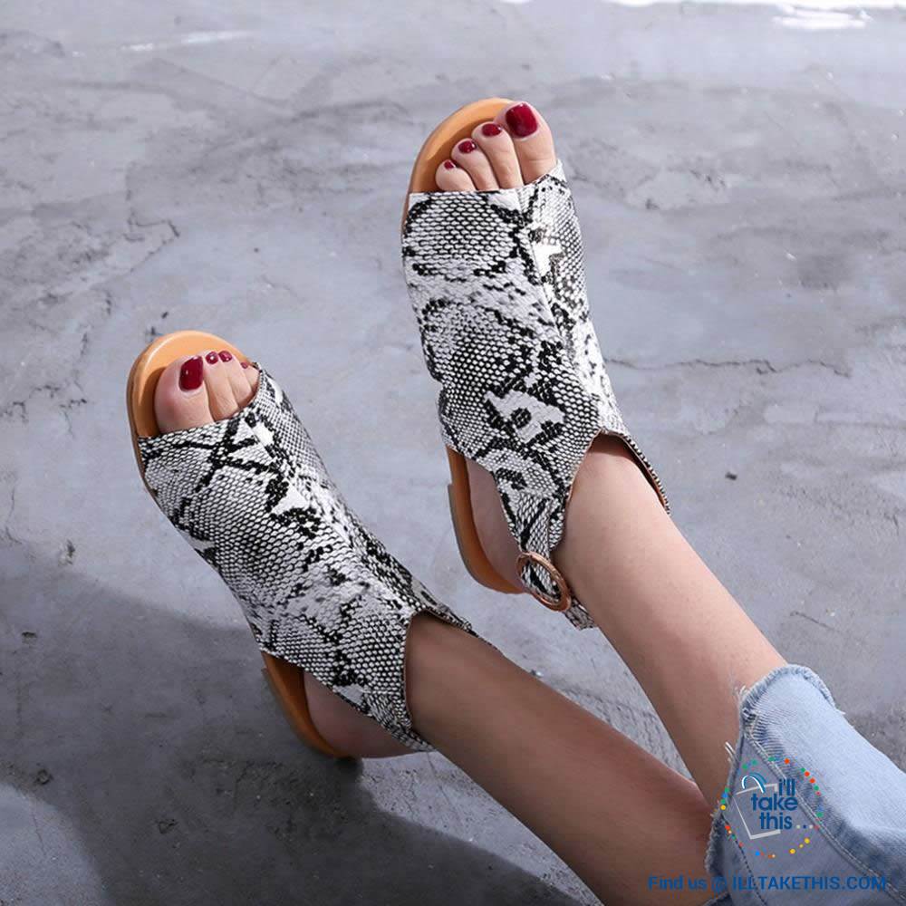 Gorgeous Flat Sole Sandal with Peep Toe , Vegan leather womens sandals, 4 Color Options! - I'LL TAKE THIS