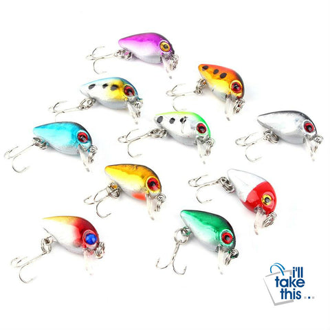 Image of Fishing Lures Set of 10 Multi-Colored Minnow Crankbait - I'LL TAKE THIS