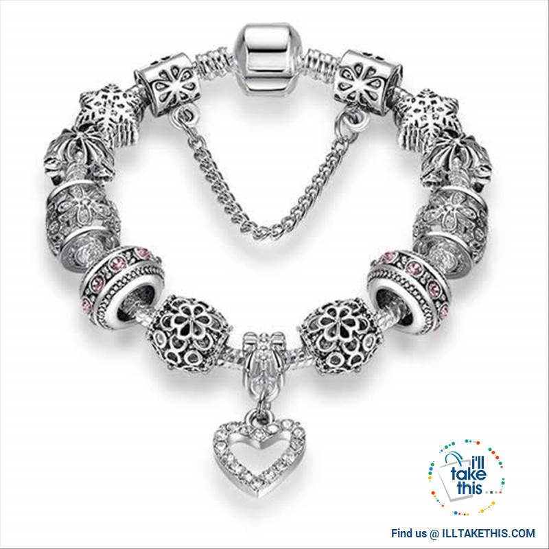 Tibetan Silver Plated Love Heart, Flowers or Mixed Charm Bracelets - I'LL TAKE THIS