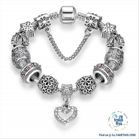 Image of Tibetan Silver Plated Love Heart, Flowers or Mixed Charm Bracelets - I'LL TAKE THIS