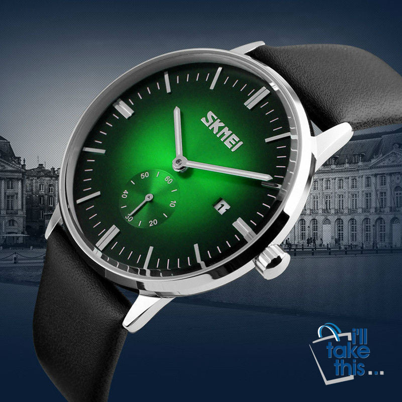 Male fashion Classic Luxury Watches quartz movement watch with Genuine leather band. - I'LL TAKE THIS