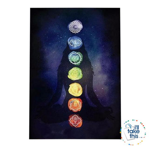 Image of 🧘 7 Chakra Colored, Mandala Blanket/Rainbow Stripes Tapestry Yoga Mats - Ideal for Yoga, Pilates Class - I'LL TAKE THIS