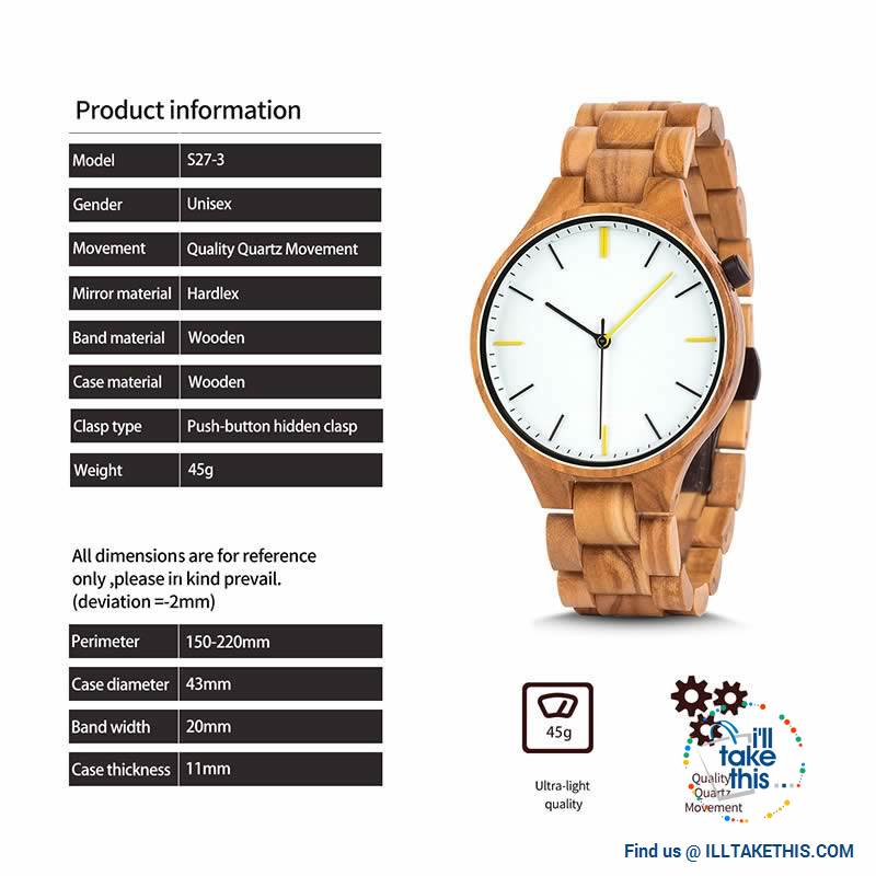 Minimalist Wooden Watches, Quartz Wood Bamboo Wristwatches - Limited Edition - I'LL TAKE THIS