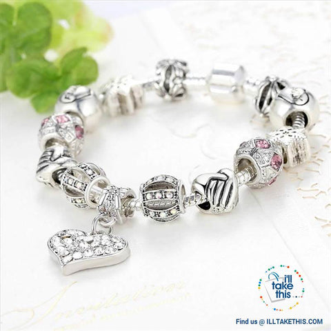 Image of Tibetan Silver Plated Love Heart, Flowers or Mixed Charm Bracelets - I'LL TAKE THIS