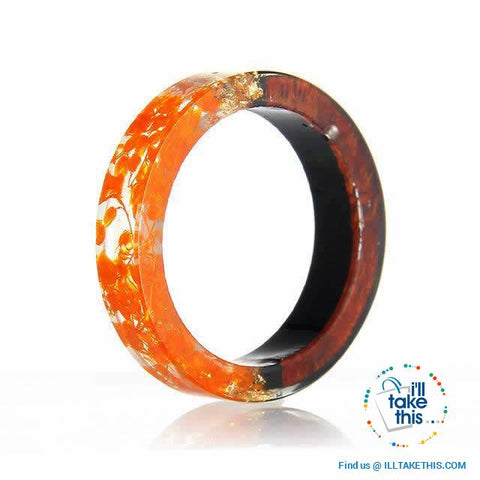 Image of ๐ Handmade Floral design Wooden Resin Ring - I'LL TAKE THIS
