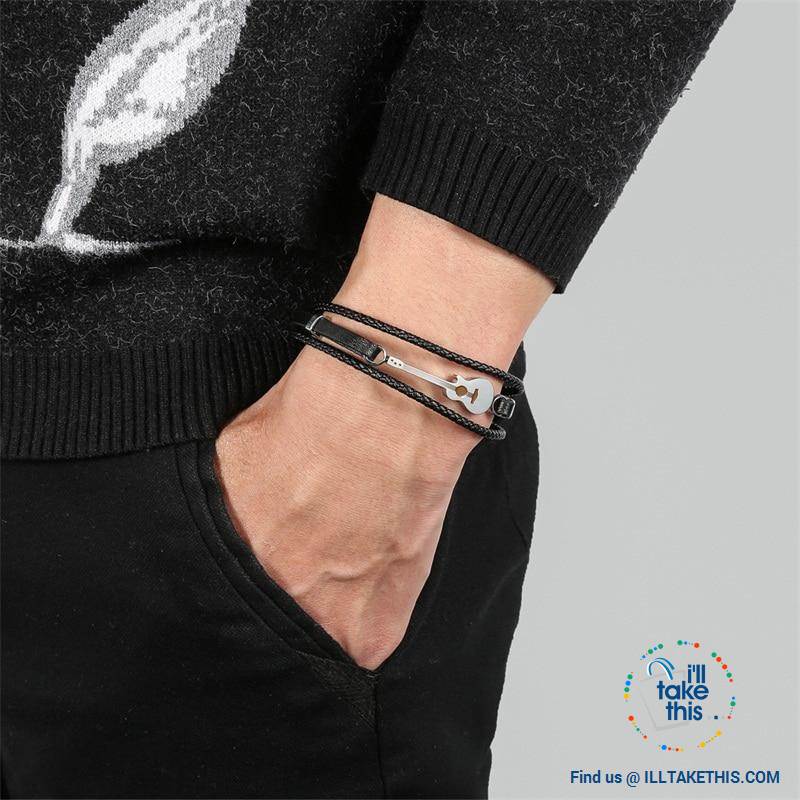 Stainless Steel Guitar or Treble Clef Bracelets/Rope Bangle - Suits all! - I'LL TAKE THIS