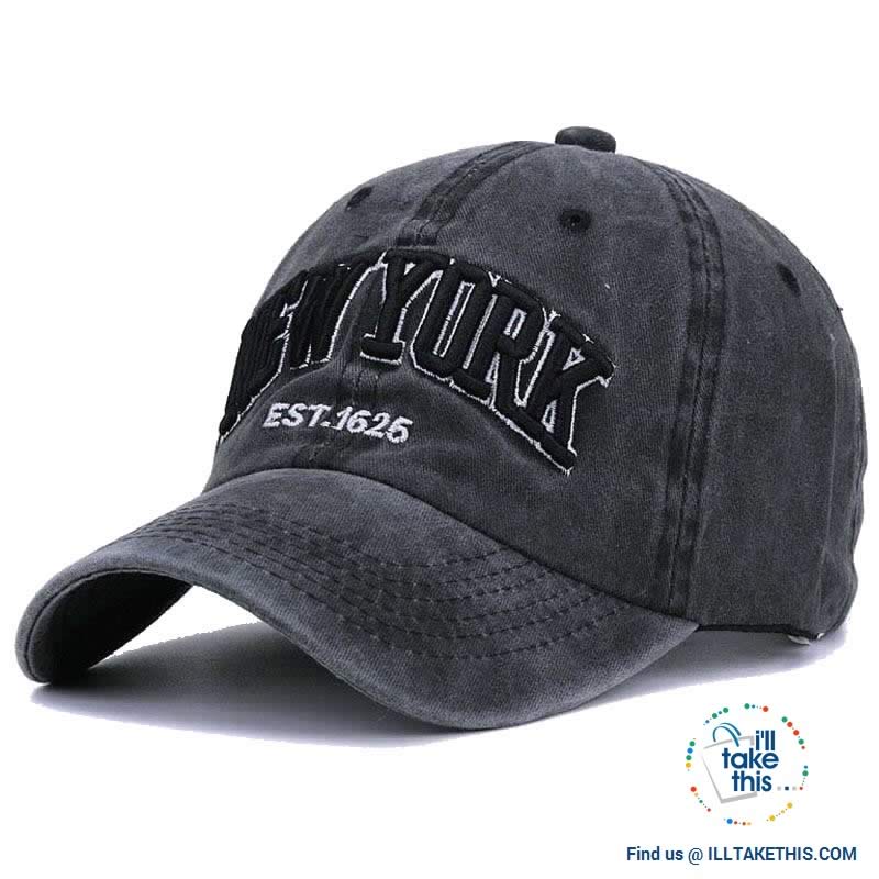 New York embroidery Sand washed 100% cotton baseball caps, Unisex design Caps - 6 Colors - I'LL TAKE THIS