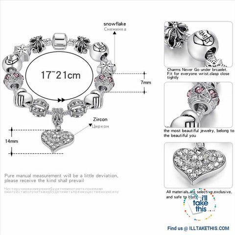 Image of Tibetan Silver Plated Love Heart, Flowers or Mixed Charm Bracelets - I'LL TAKE THIS