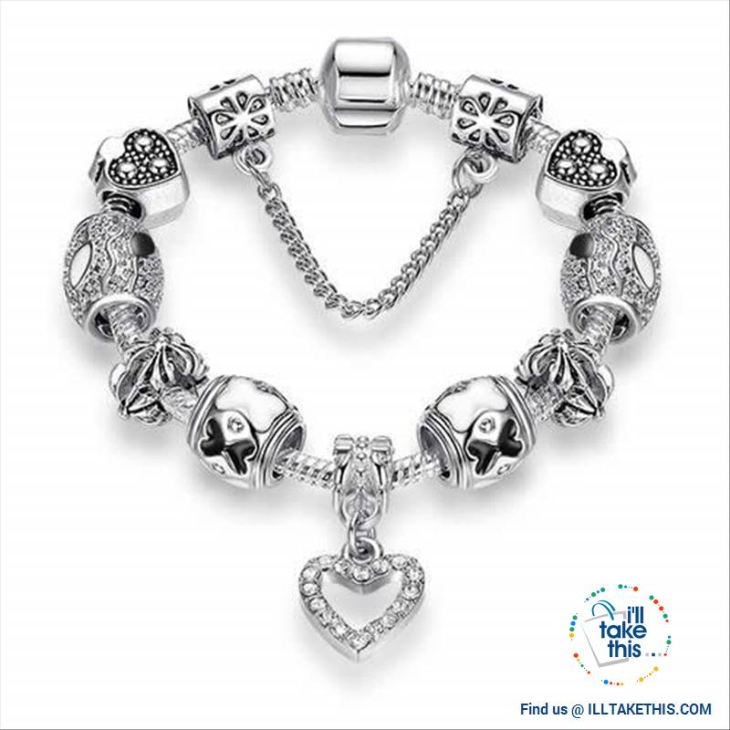 Tibetan Silver Plated Love Heart, Flowers or Mixed Charm Bracelets - I'LL TAKE THIS