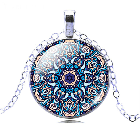 Image of Vintage Silver or Bronze Plated Symbol Buddhism Zen Mandala Flower Pendant + FREE Necklace - I'LL TAKE THIS