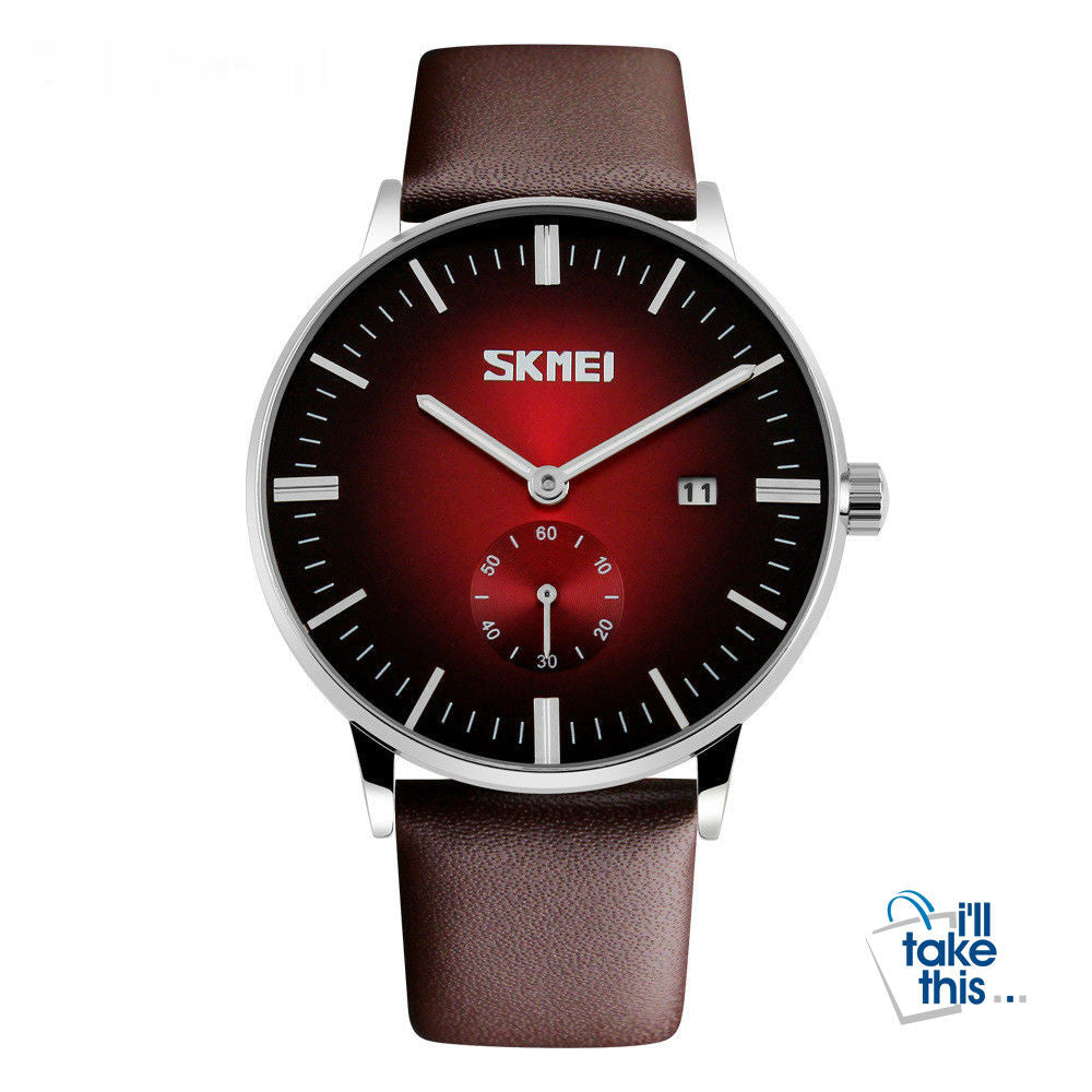 Male fashion Classic Luxury Watches quartz movement watch with Genuine leather band. - I'LL TAKE THIS