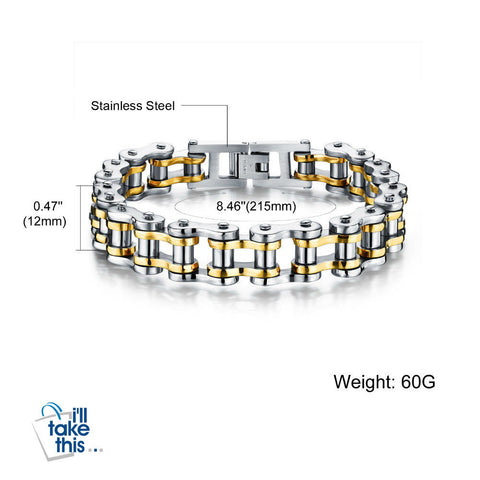 Image of Biker Chain Link Bracelet 316L Stainless Steel Mens Bracelet Jewelry - I'LL TAKE THIS