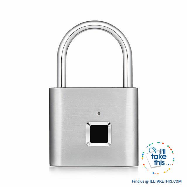 Fingerprint Padlock  - 10 Memory Quick Unlock USB Charger - Silver or Black - I'LL TAKE THIS