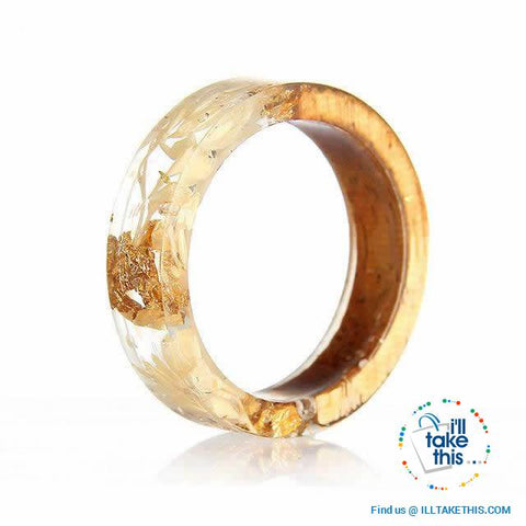 Image of ๐ Handmade Floral design Wooden Resin Ring - I'LL TAKE THIS