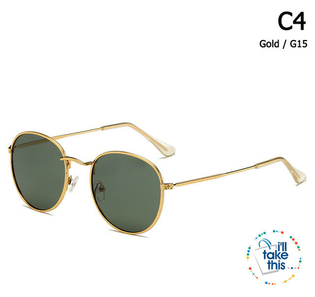 Vintage Classic 3447 Round Metal Style Polarized Sunglasses Unisex Vintage Retro Sunglasses - I'LL TAKE THIS