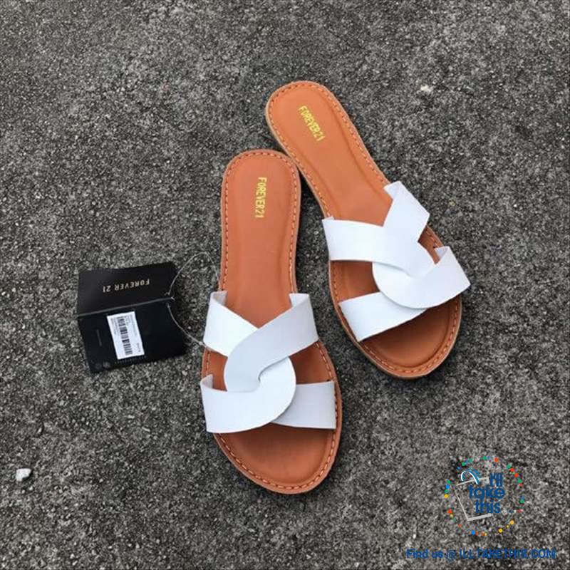 Cross Weave Women's Fashion Sandals, 8 Colors Option, ideal Flat healed Flip flops - I'LL TAKE THIS