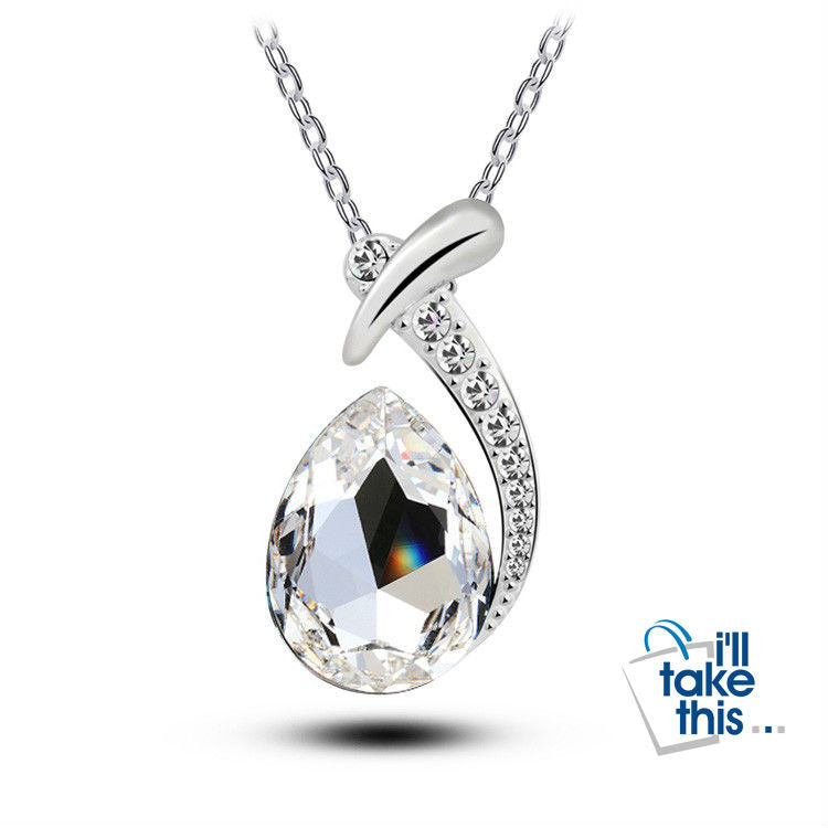 Crystal Water Drop Fish-Bone pendant, Six Colors Pendant + Necklace - I'LL TAKE THIS