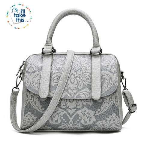 Image of Luxury Embossed Floral Design Handbag Collection in a Classic Antique Style Cross-body Bag, 4 Colors - I'LL TAKE THIS