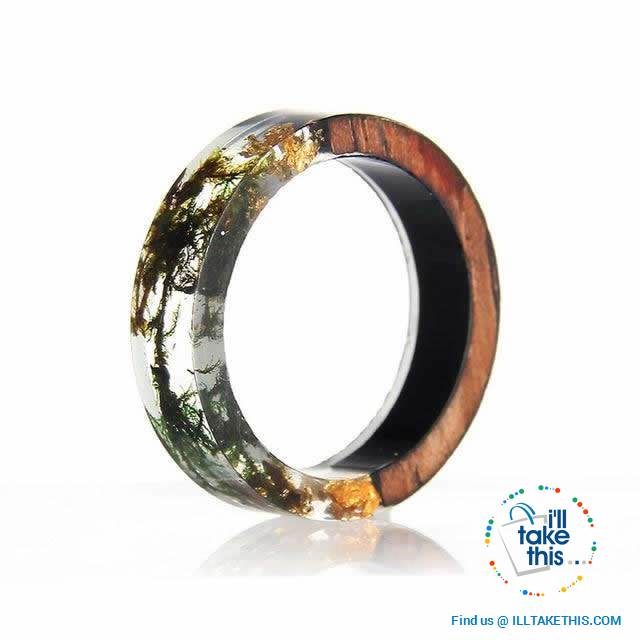 ๐ Handmade Floral design Wooden Resin Ring - I'LL TAKE THIS