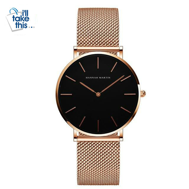 Women Stainless Steel Mesh Rose Gold Waterproof Ladies Watch - Japan Quartz Movement High-Quality 36mm - I'LL TAKE THIS
