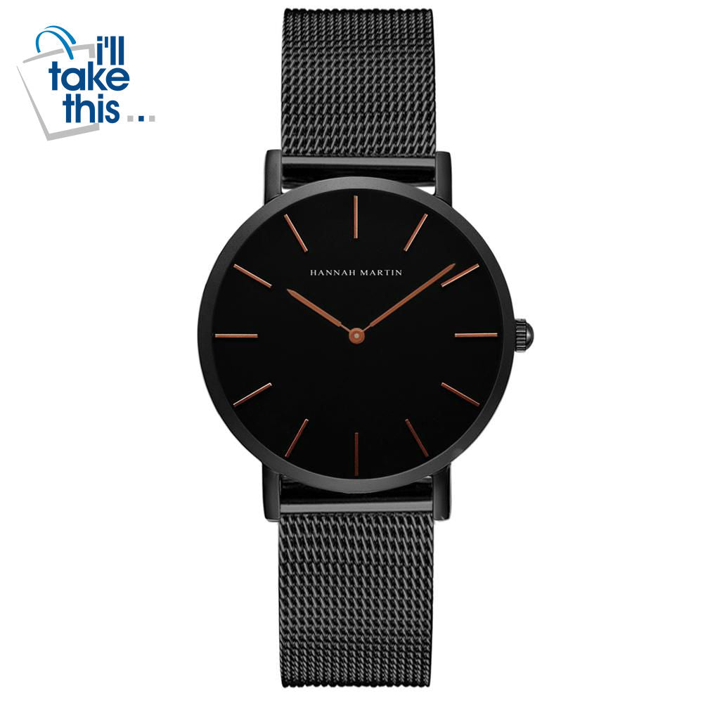 Women Stainless Steel Mesh Rose Gold Waterproof Ladies Watch - Japan Quartz Movement High-Quality 36mm - I'LL TAKE THIS