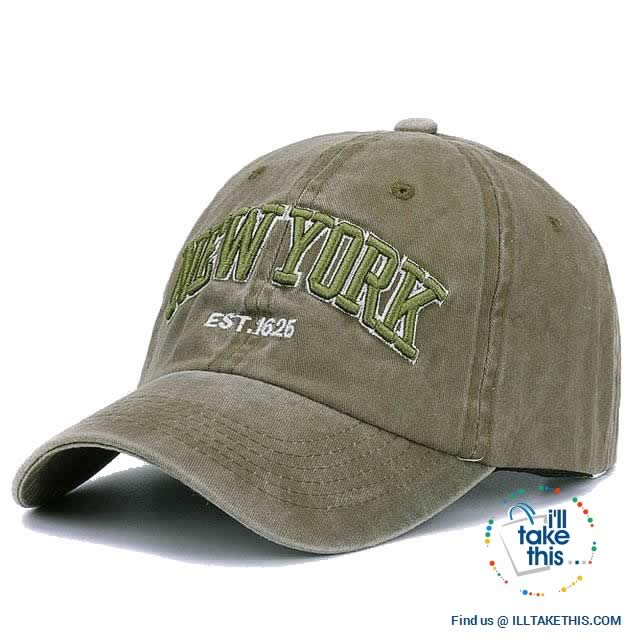 New York embroidery Sand washed 100% cotton baseball caps, Unisex design Caps - 6 Colors - I'LL TAKE THIS