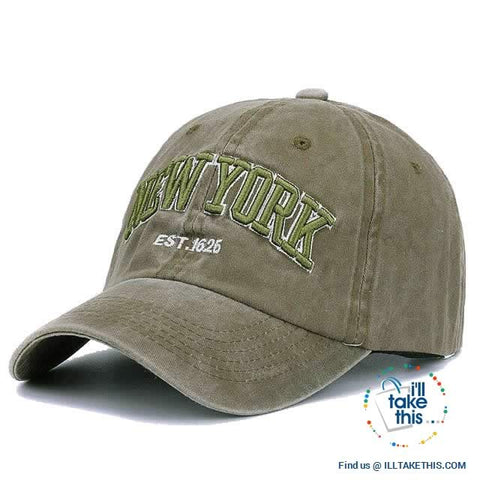 Image of New York embroidery Sand washed 100% cotton baseball caps, Unisex design Caps - 6 Colors - I'LL TAKE THIS